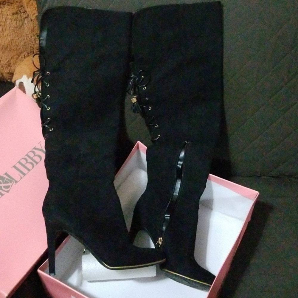 New!  Sam & Libby faux suede over the knee boots